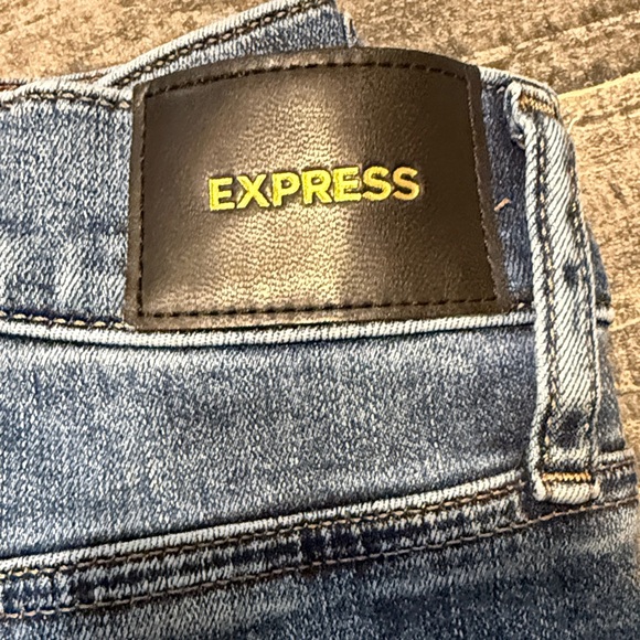 Express Women's Classic Straight Leg Blue Jeans - Picture 3 of 6